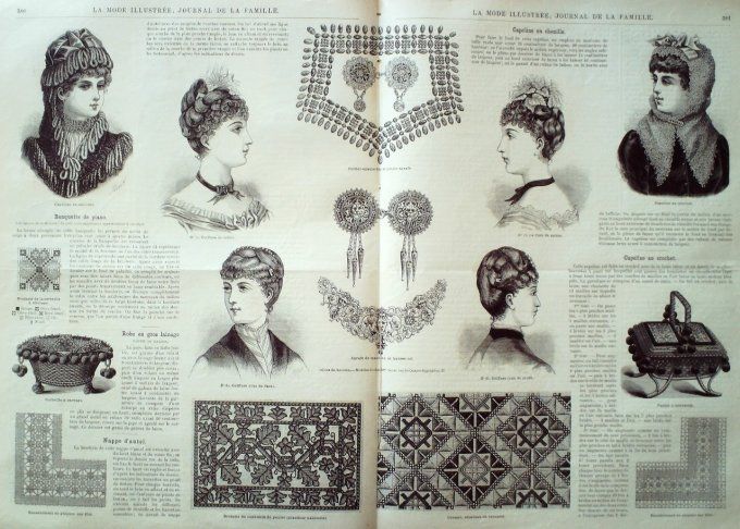 Journal Mode illustrée 1884 # 48 Toilettes de bal
