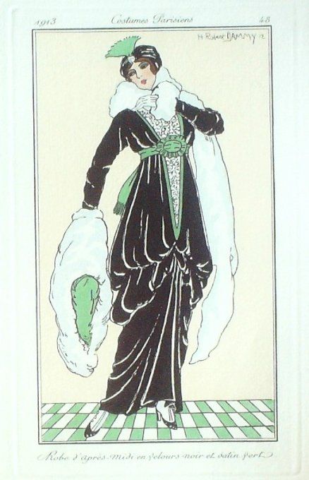 Dammy Robert Pochoir Mode Art Deco n°  48-1913 Journal des Dames
