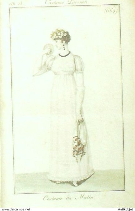 Costume Parisien 1805 an 13 # 664 (eau forte) Costume du matin