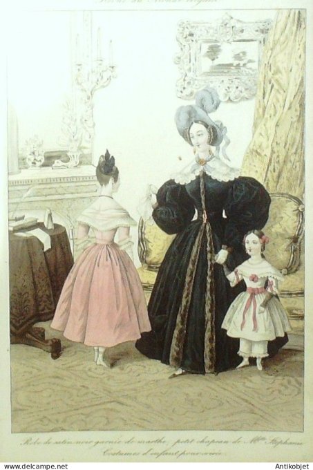 Gravure La mode 1836 # 493 (aquarelle old Fashion plate)