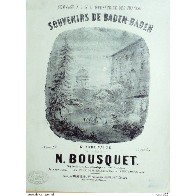 Bousquet Souvenirs De Baden Baden Piano 4 Mains 1900