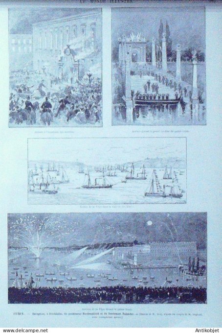 Le Monde illustré 1880 n°1206 Egypte Caire fêtes à la Mecque Suède Stockholm Roi Oscar II Pr Nordens