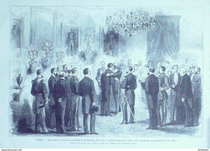 Le Monde illustré 1880 n°1206 Egypte Caire fêtes à la Mecque Suède Stockholm Roi Oscar II Pr Nordens