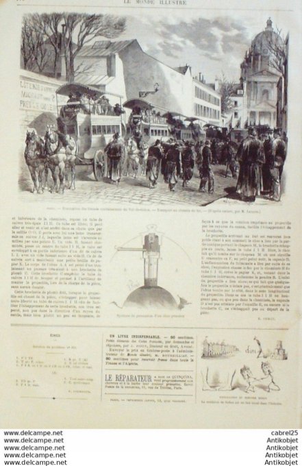 Le Monde illustré 1871 n°727 Gal Aurelle Paladines Paris Montmartre Puteaux St Cloud Chatillon (92) 