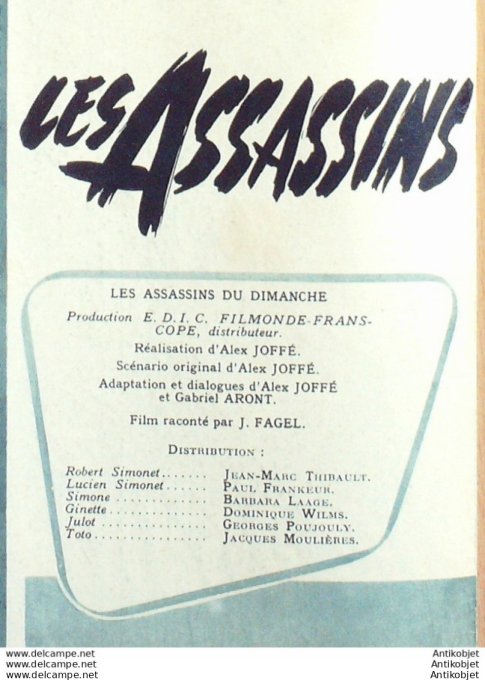 Les assassins du dimanche Jean-Marc Thibault Barbara Laage Dominique Wilms