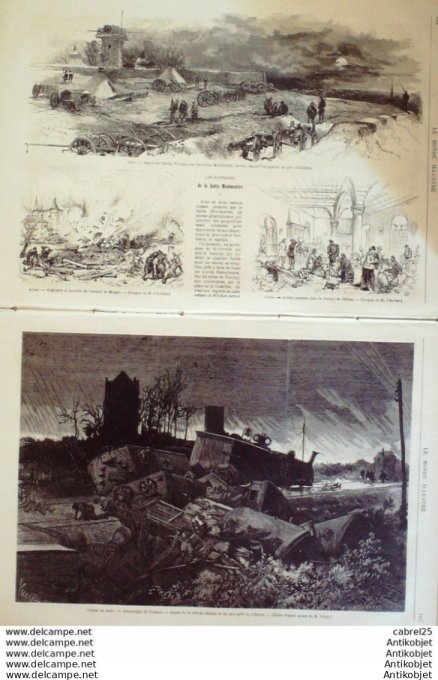 Le Monde illustré 1871 n°727 Gal Aurelle Paladines Paris Montmartre Puteaux St Cloud Chatillon (92) 