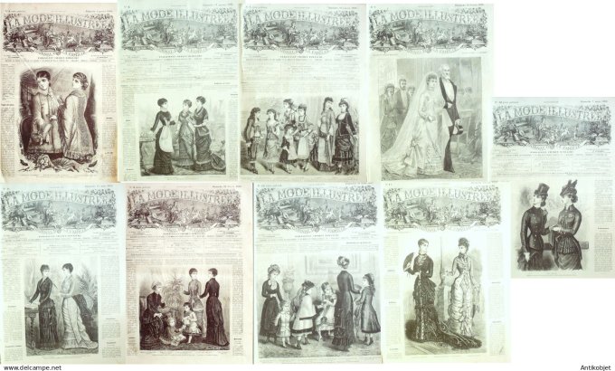 Mode illustree  1880 Lot de 9 journaux