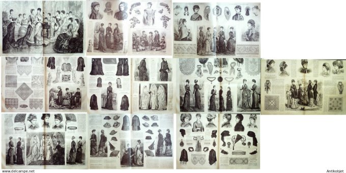 Mode illustree  1880 Lot de 9 journaux