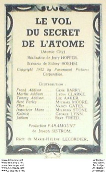 Mon Film 399 54-04-14 Le vol du secret de l'atome Gene Barry Lydia Clarke