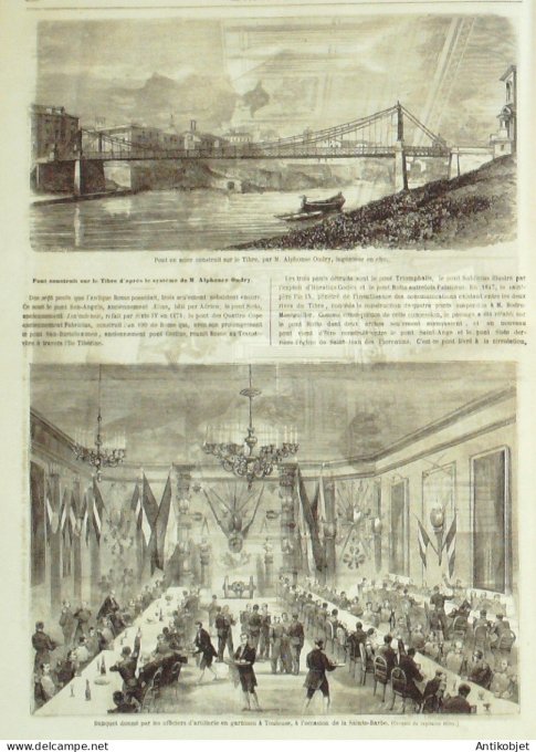 Le Monde illustré 1863 n°349 Toulouse (31) Compiègne (60) Italie Le Tibre Maroc coutumes