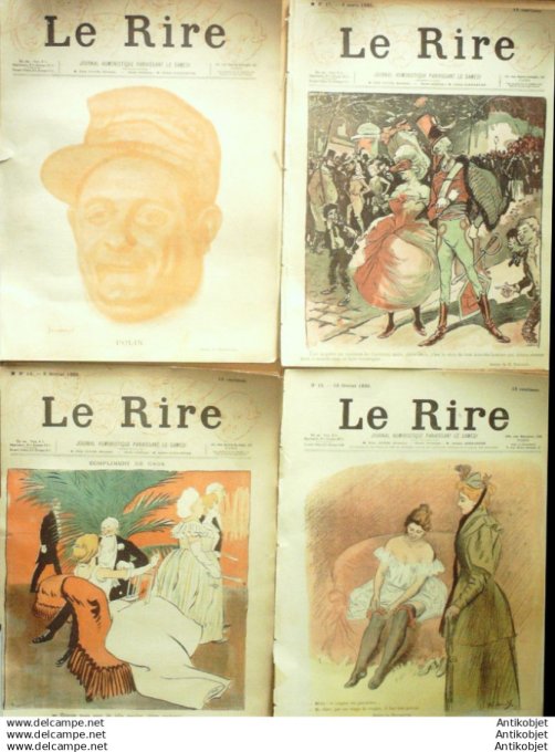 Le Rire 1895 lot 4 revues Heidbrinck Lunel Radiguet Couturier Jeanniot Finney Leandre Willette