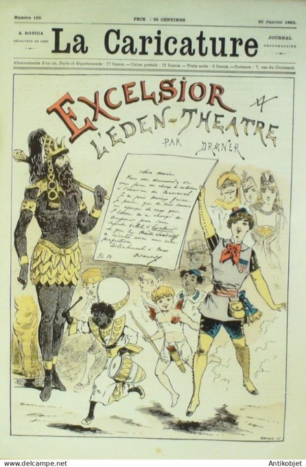 La Caricature 1883 #160 Excelsior L'Eden théâtre Draner Caran d'Ache Trock