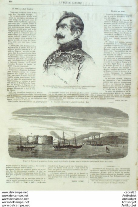 Le Monde illustré 1860 n°173 Syrie Damas Mascara Abd-el-Kader Italie Spoda'Ora Besançon (25)