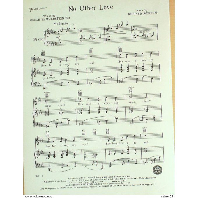 Rodgers/Hammerstein Oscar No Other Love 1953