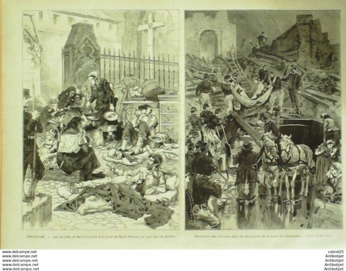 Le Monde illustré 1875 n°952 Agen (47) Bagneres-de-Bigorre (65) Toulouse (31) Foix (09) Agen (47)
