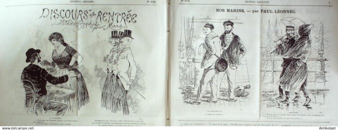 Le Journal Amusant 1885 # 1522 Discours de rentree stenographies par Mars