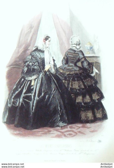 Gravure La mode illustrée 1882 n° 4 (Maison FLADRY-COUSSINET)