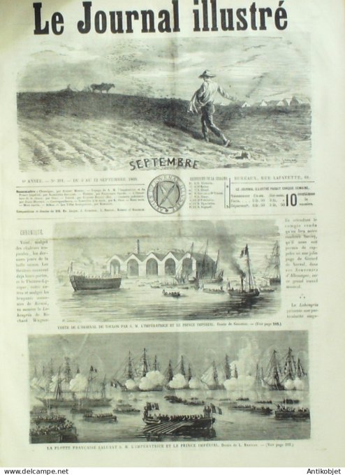 Le journal illustré 1866 n°291 Toulon (83) Arsenal Impératrice Prince wagons impériaux