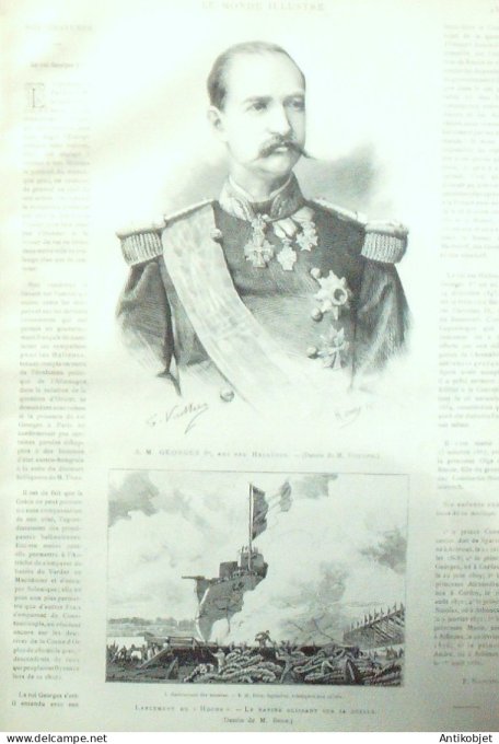 Le Monde illustré 1886 n°1542 Lorient  Caudan (56) cuirassé Hoche Berlioz Espagne Mirata de Tajuña