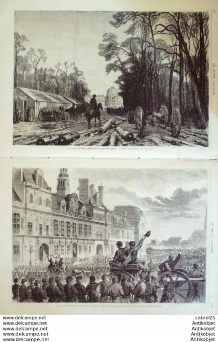 Le Monde illustré 1871 n°730 Neuilly (92) Paris Ste Genevieve Pantheon Montmartre Nanterre (92)