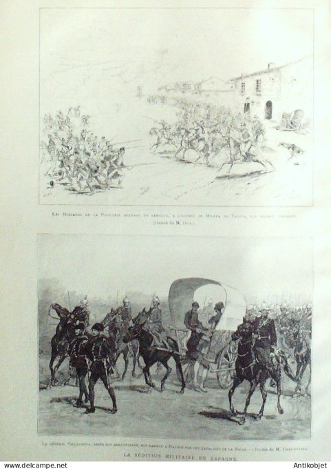 Le Monde illustré 1886 n°1542 Lorient  Caudan (56) cuirassé Hoche Berlioz Espagne Mirata de Tajuña