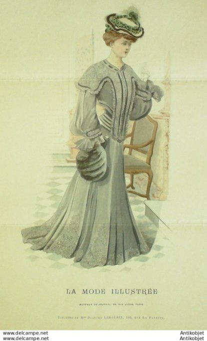 Gravure Mode illustree 1904 #  1 (Old Fashion plate) rare