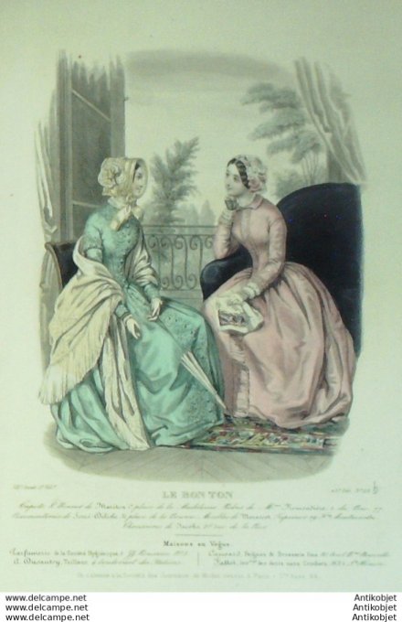 Gravure La mode illustrée 1870 n° 9 (MaisonROSSIGNON)