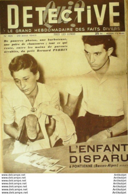 Détective 1949 #  165 Saulnes Longwy Bièvres Fontienne Poitiers