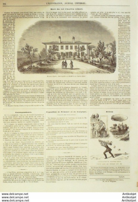 L'Illustration 1849 n°337 Turquie CONSTANTINOPLE Portugal OPORTO Danemark roi FREDERICK VII