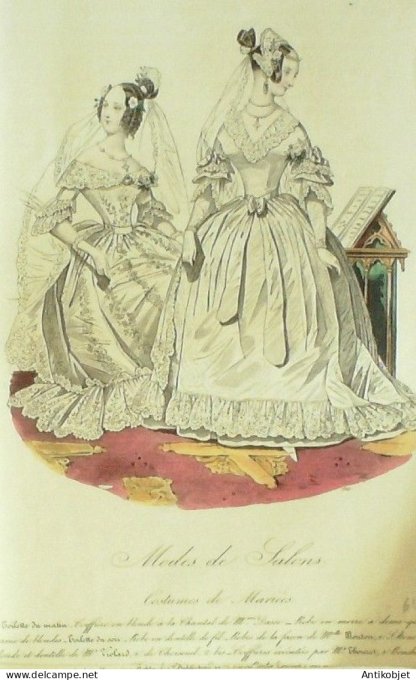 Gravure La mode 1837 # 612 (aquarelle old Fashion plate)