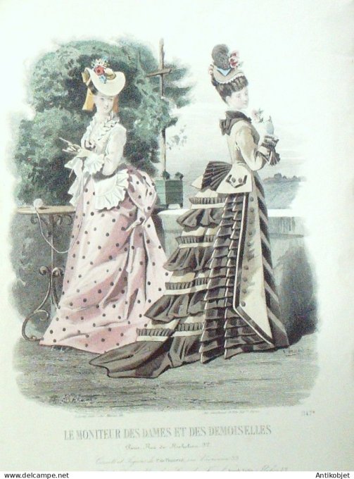 Gravure de mode Moniteur de Dames & Demoiselles 1867 n°1147 (Maison Plument)