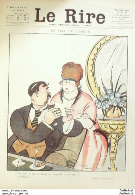 Le Rire 1921-06- 4 # 122 Journal humoristique Ed.Originale Ensorceleuse