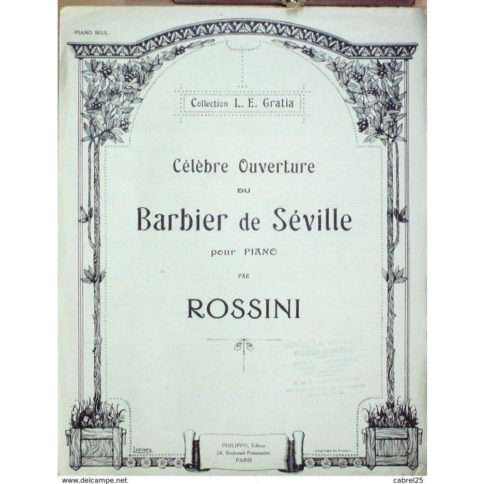 Rossini Barbier De Seville Piano 1900