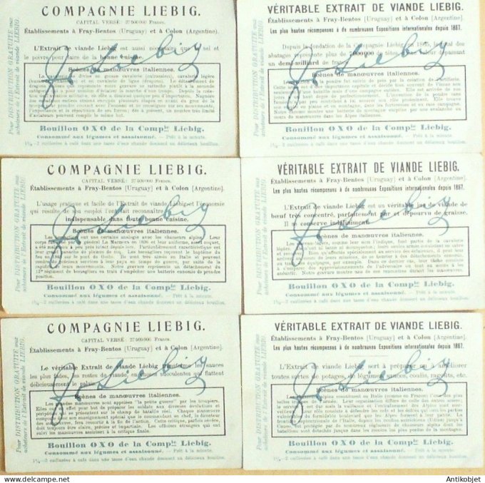 Chromo Liebig Sang 1045 Manoeuvres Italiennes militaires (1912)