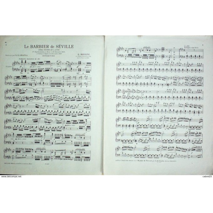 Rossini Barbier De Seville Piano 1900