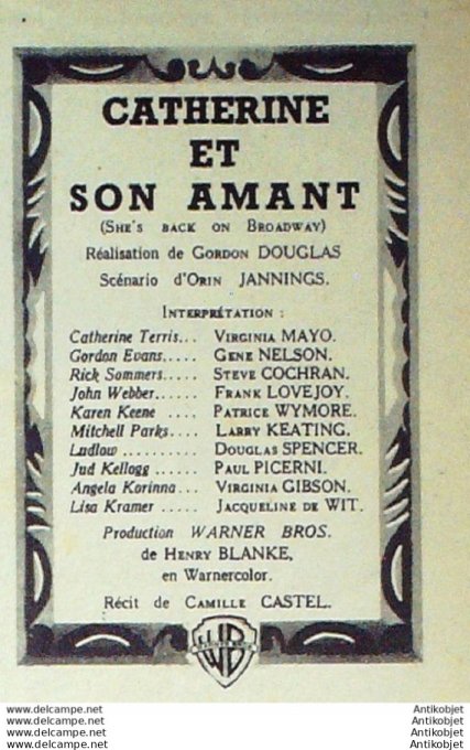 Mon Film 416 54-08-11 Catherine et son amant Steve Cochran Virginia Mayo