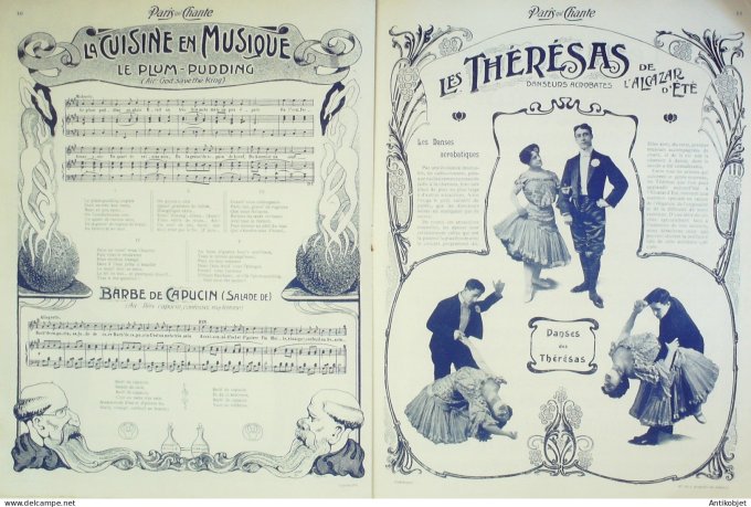 Paris qui chante 1904 n° 75 Les Theresas Bertha Sylvain Mercadier Berka Strit