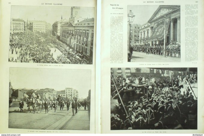 Le Monde illustré 1902 n°2356 Brest (29) Espagne Puerta del Sol Madrid rue Alcala course Taureaux