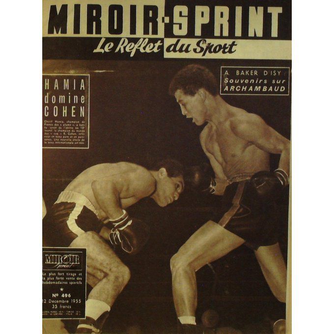 Miroir Sprint 1955 n° 496 12/12 LAMPRE ALKESBI COHEN HAMIA COHEN ARCHAMBAUD MORT FR