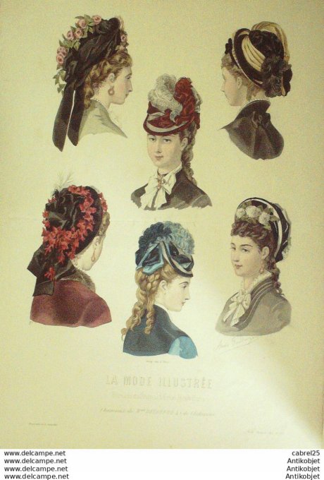 Gravure de mode La Mode illustrée 1875 n°46 (Maison  Deloffre)