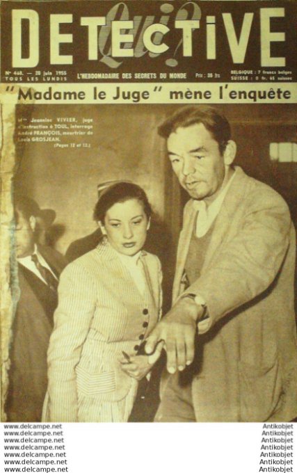 Détective 1955 # 468 St-Tropez Melun Jaillon Kervennec Bannalec Le mans