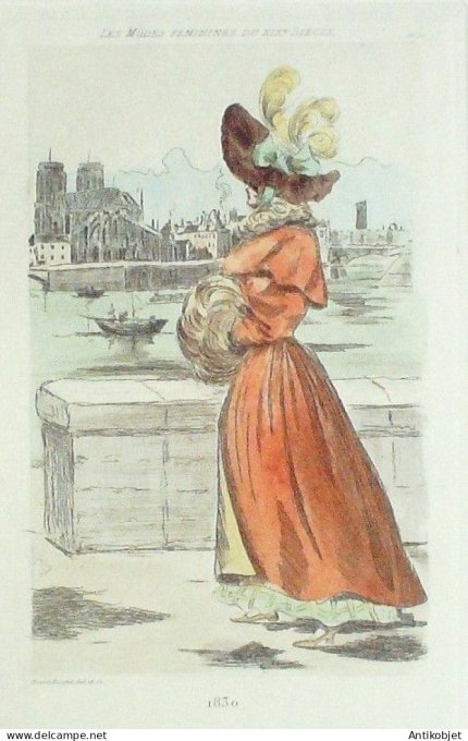 Gravure Mode Boutet (pointe seche aquarellee old Fashion plate) Pl 30-1902