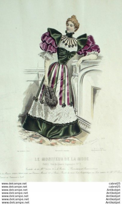 Gravure Mode Le Moniteur 1894 # 07 (Old Fashion plate)