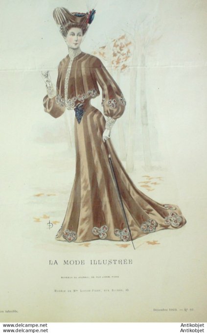 Gravure Mode illustree 1903 # 50 (Old Fashion plate) rare
