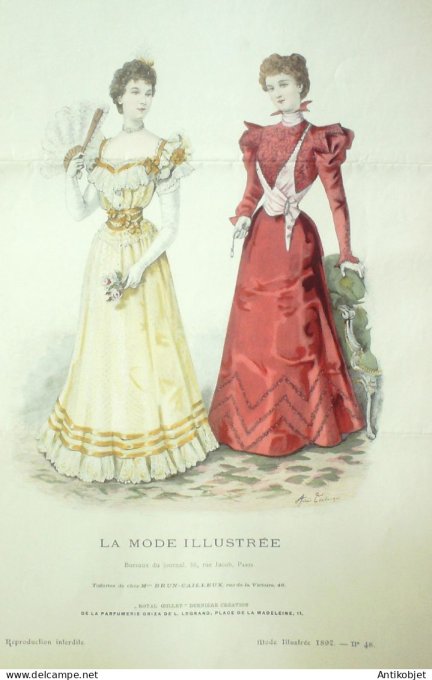 Gravure Mode illustree 1897 # 48 (Old Fashion plate) RARE
