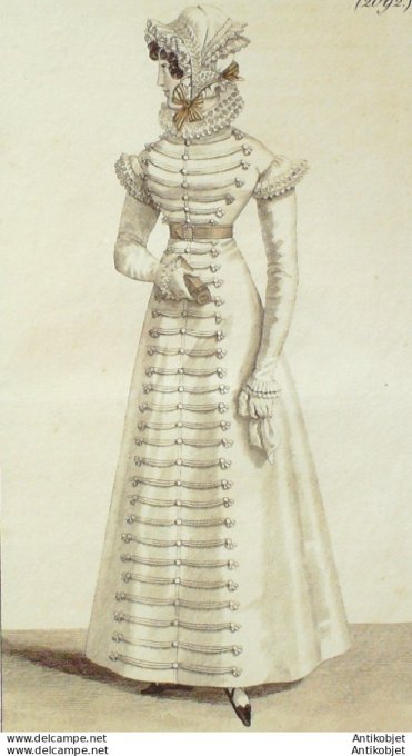 Costume Parisien 1822 # 2092 Redingote perkale et brandebourgs