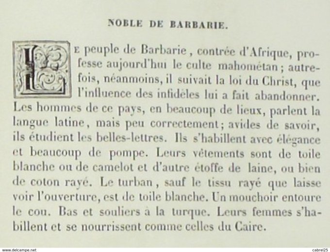 Egypte Noble de BARBARIE 1859