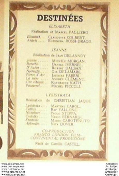Mon Film 398 54-04- 7 Destinees Michele Morgan Michel Piccoli Martine Carol