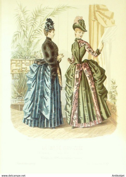 Gravure de mode La Mode illustrée 1886 n°52 (Maison Coussinet)