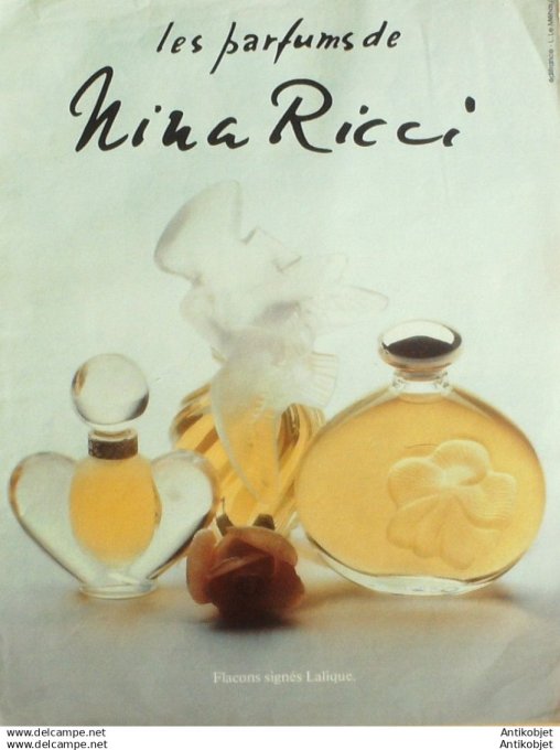 Publicite Cosmetique Nina Ricci Lalique 1992
